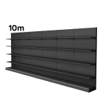 Raft metalic pentru perete - 10m cu polite etajere