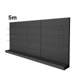 Raft metalic perforat pentru perete - 5m , fara polite , carlige incluse