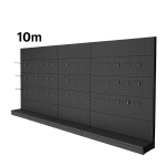 Raft metalic de perete perforat - 10m , fara polite , carlige incluse