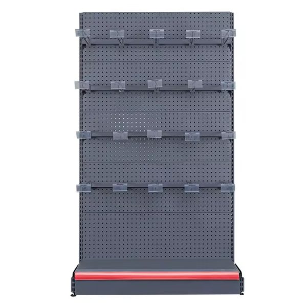 Raft metalic perforat pentru perete - 5m , fara polite , carlige incluse